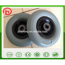 not flat 200 50 pu foam wheel plastic rim ,green pu wheel line pattern